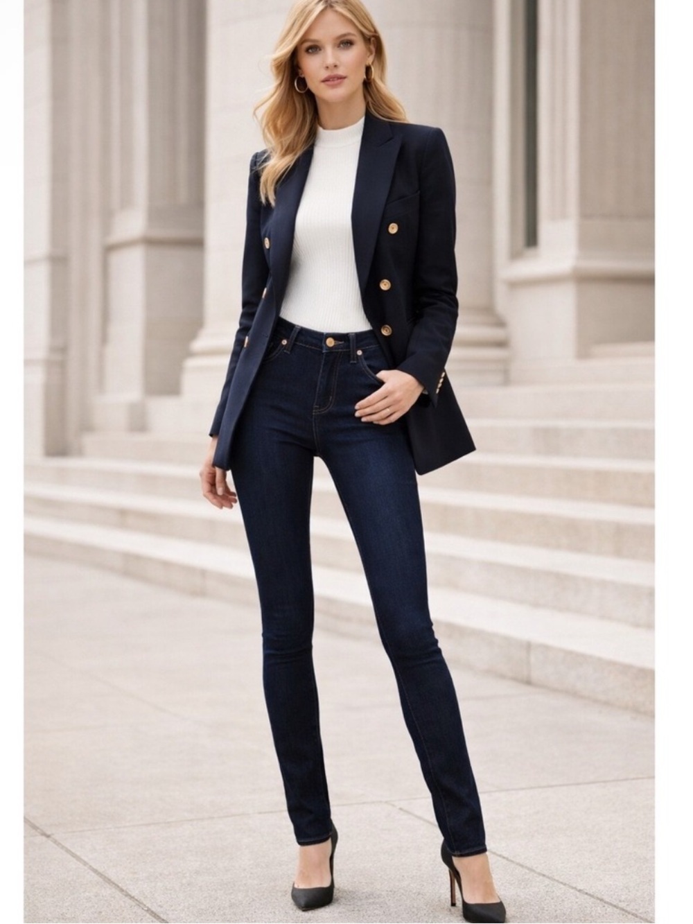 Tory Burch Super Skinny Jeans Dark Wash Stretch Denim Size 25